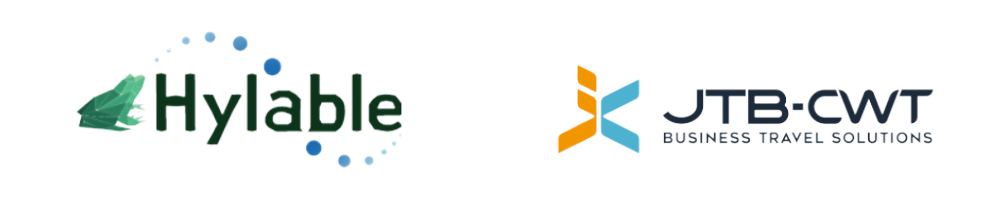 ハイラブル株式会社と株式会社JTBビジネストラベルソリューションズのロゴ